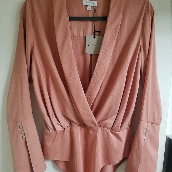 🔥K/Lab Blouson Bodysuit Flarred Sleeve - Picture 6 of 9